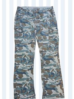 Carbon Men’s Camo Cargo Pants 34x32 Low Rise Slim Straight Camouflage Y2K Street